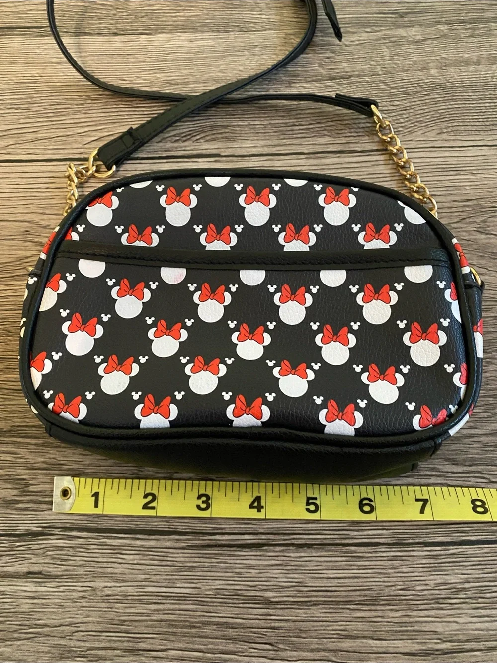 Minnie Mouse Disney Crossbody Bag with Red Bow Pattern